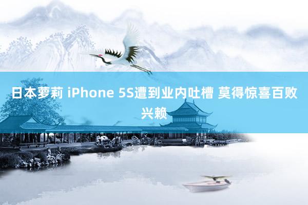 日本萝莉 iPhone 5S遭到业内吐槽 莫得惊喜百败兴赖