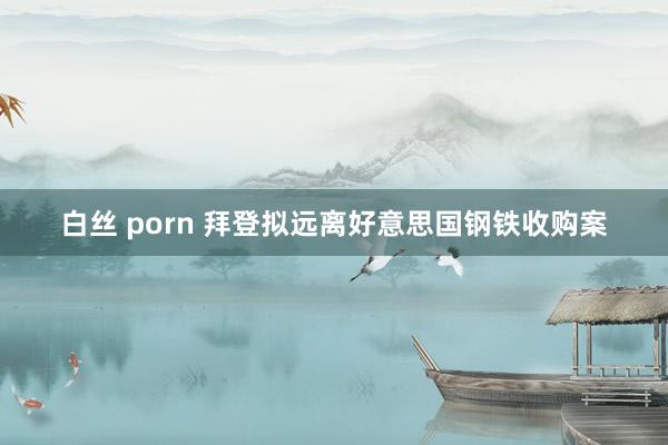 白丝 porn 拜登拟远离好意思国钢铁收购案