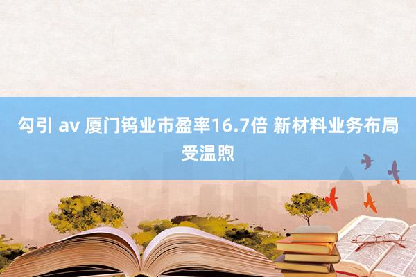 勾引 av 厦门钨业市盈率16.7倍 新材料业务布局受温煦