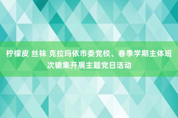 柠檬皮 丝袜 克拉玛依市委党校、春季学期主体班次辘集开展主题党日活动